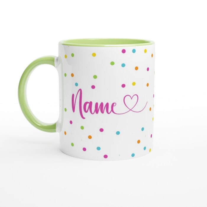 personalised-polka-mug-green