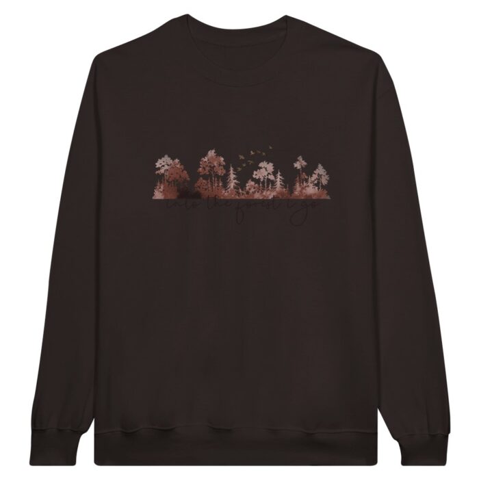 Woodland Forest Sweatshirt in Chocolate colour, ideal gift for people who love nature and the outdoors.