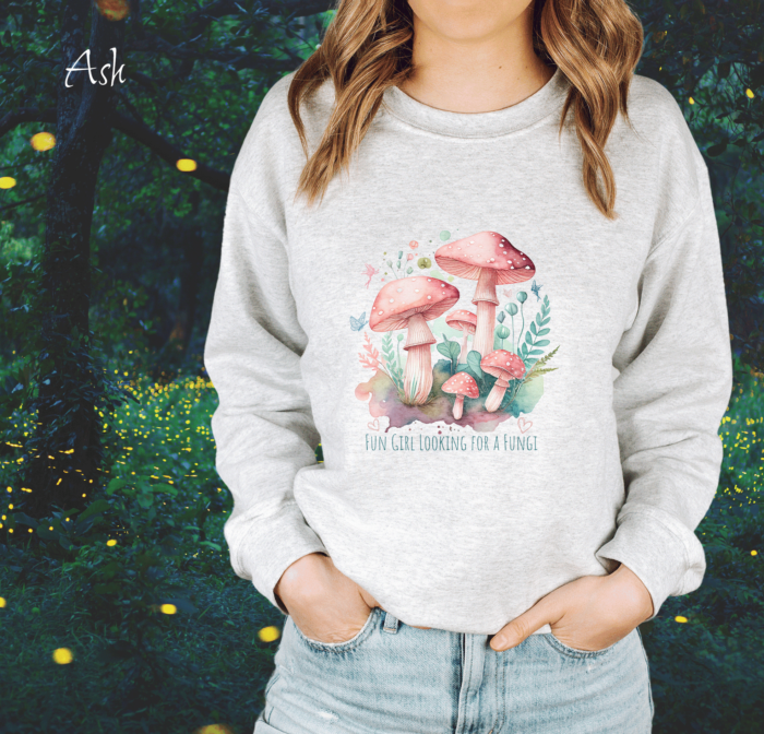 Fungi ash coloured sweatshirt funny mycology jumper