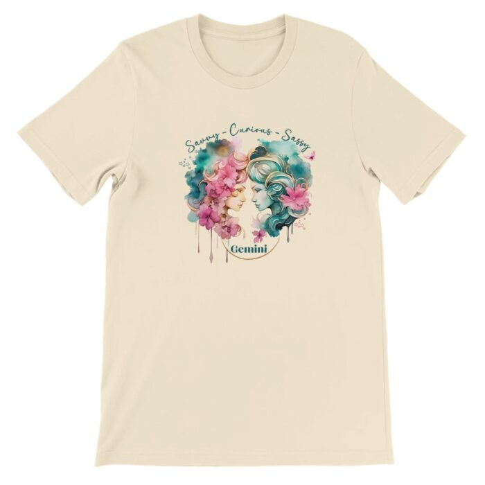 gemini zodiac natural t-shirt