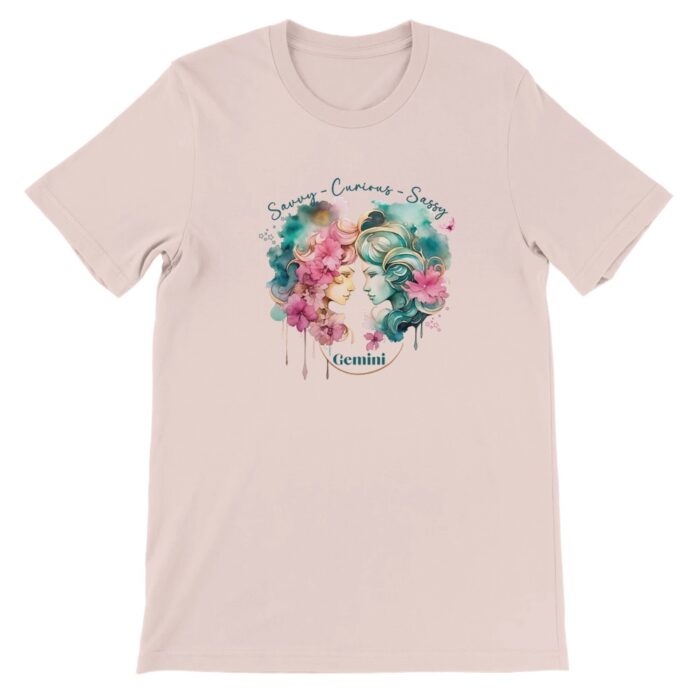 gemini zodiac soft pink t-shirt.