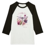 dragonfly cottagecore black raglan tee shirt