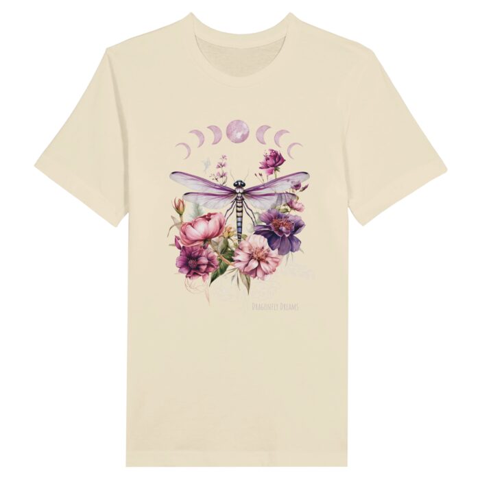 dragonfly natural light academia boho t-shirt